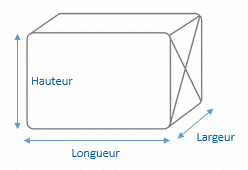 dimensions hauteur, longueur, largeur d'un colis